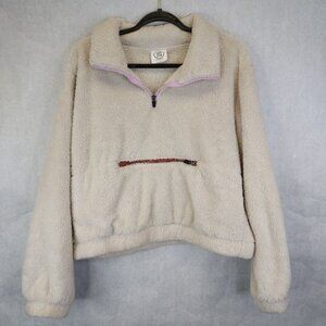 Sage Collective 1/4 Zip Fleece Jacket Women's L High Pile Pullover Boxy Sherpa